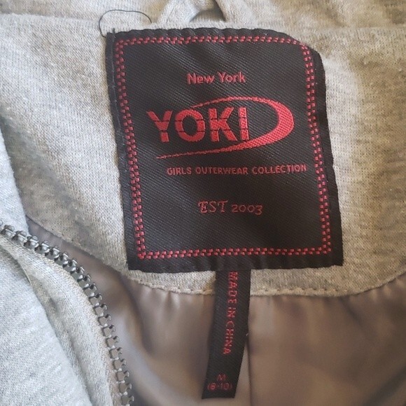 Yoki Girls Grey Jacket Size:M 8/10 Double pocket/Double Zip - Picture 4 of 4